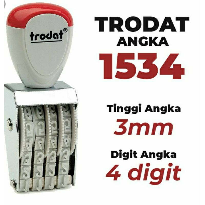 

Stempel Angka 3mm 4 Digit Trodat 1534 Made in Austria