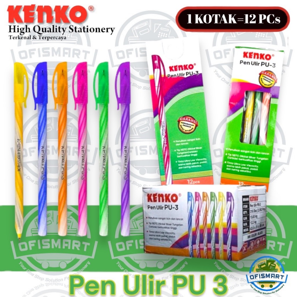 Kenko Pen Ulir 0.5 mm Pulpen PU-3 | @1Kotak=12PCs
