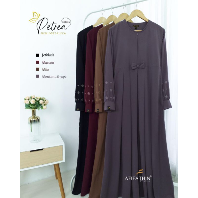 Gamis Syar'i Lengan Bordir PETREA By AFIFATHIN