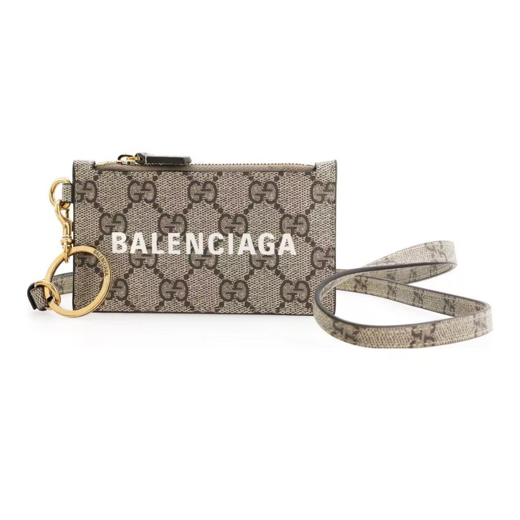 Gucci & Balenciaga Tempat Kartu Bersama Tempat Kartu Tas Bahu Kalung Uniseks