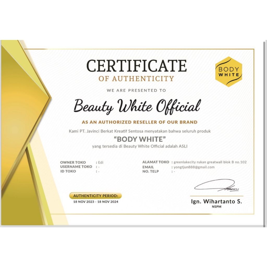 Body White Aha Gluta Hya Brightening Body Tone Up Serum 200ml Terlaris Smoll