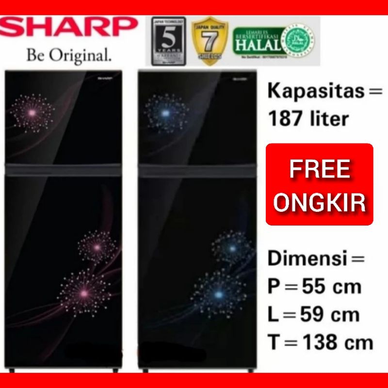 KULKAS 2 PINTU SHARP SJ 236MNHS 237MG SJ 237 MG TANPA SALJU