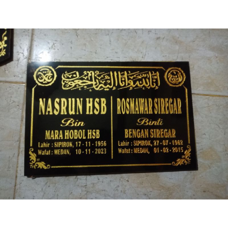 batu nisan nama 20x30