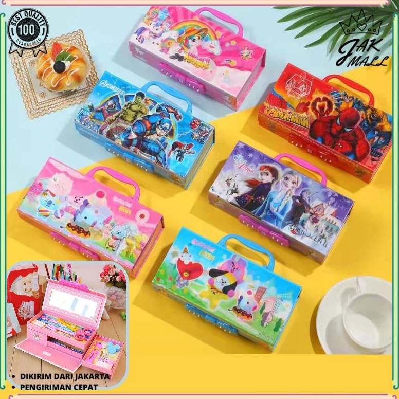 

Produk Terkini.. Kotak Pensil Kode 3 Tingkat Metalik 3 Dimensi /Tempat Pensil Box Kode Karakter Murah Berkualitas JM IHH