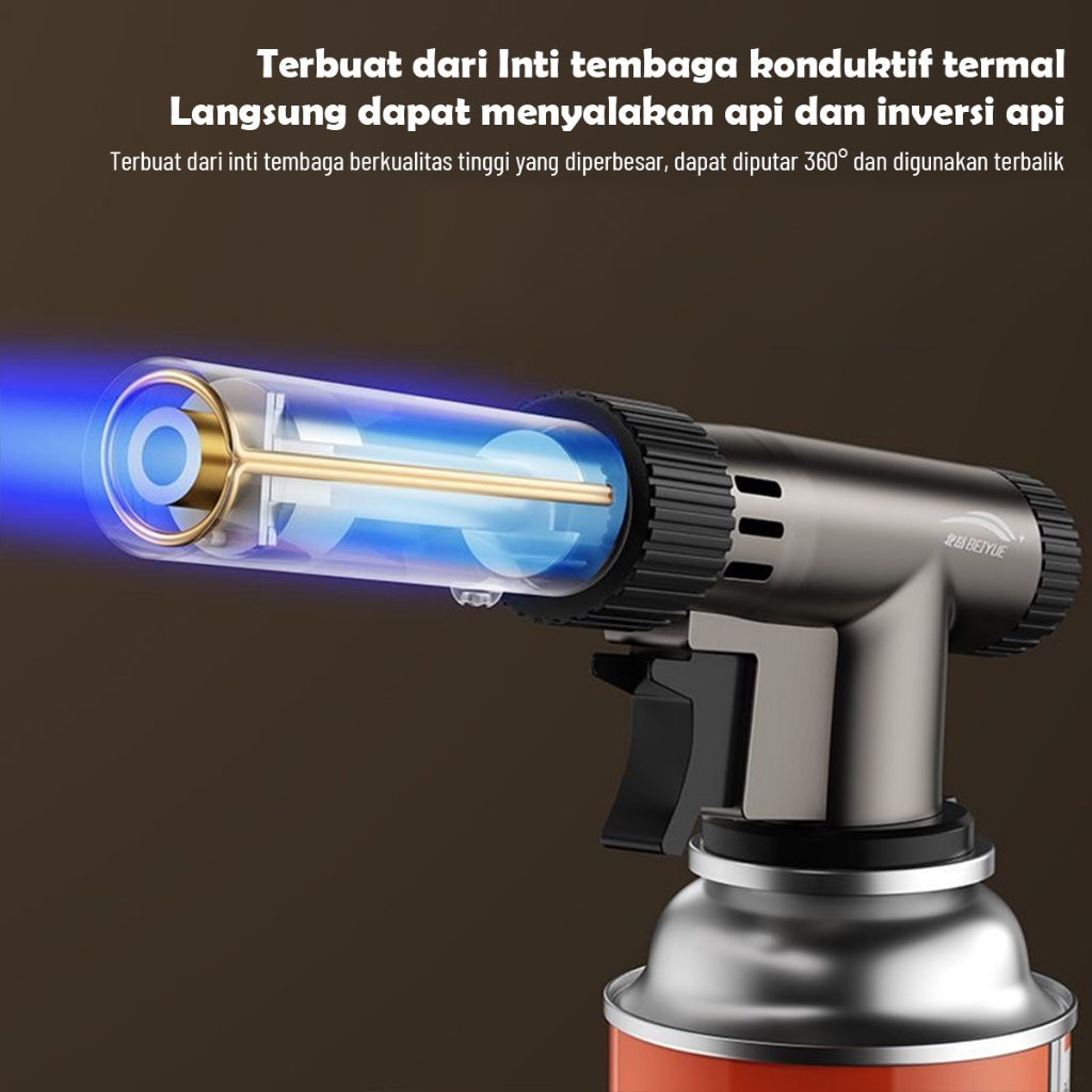 Portable Kepala Gas Torch BBQ Blow Torch Flame Gun Korek Metal Logam