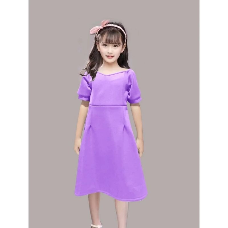 Baju Anak Perempuan Usia 7 8 9 10 Tahun-Dress Anak Cewek Party Pesta Natal Mewah Kekinian Bahan Arfi
