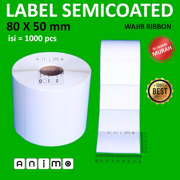 

LABEL SEMICOATED 80 x 50 - LABEL BARCODE 80X50 ISI 1000 PCS