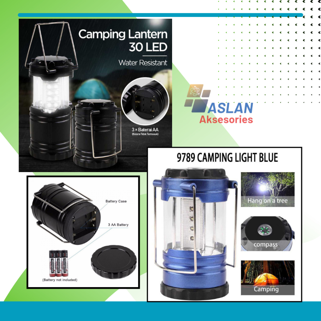 Lampu Lentera LED Camping Kemping Outdoor Tahan Lama Emergency Emergensi Lamp Baterai Batrai Batrei 