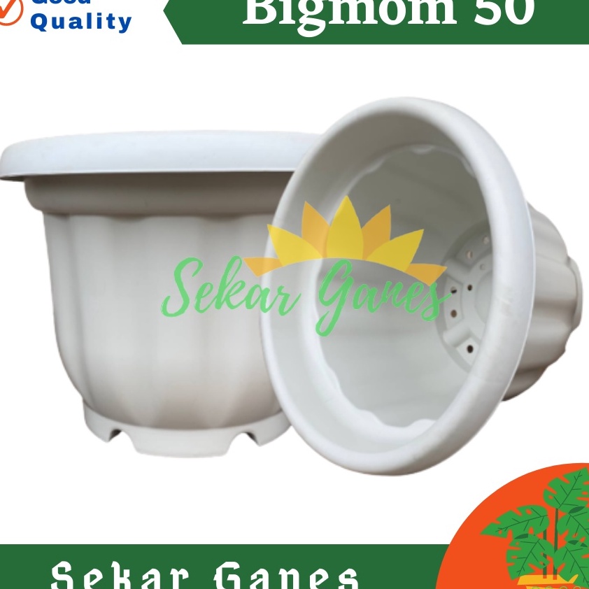 Paling Laku Pot Kuat 55 Putih - Pot Besar Jumbo Murah 50cm 60cm Pot Besar Plastik Bahan Tebal - Pot 