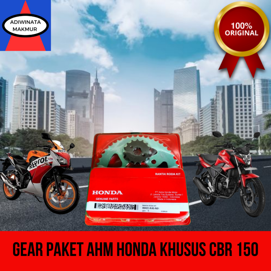 Gear paket dengan rantai AHM Honda CBR 150R (06401K45N01)