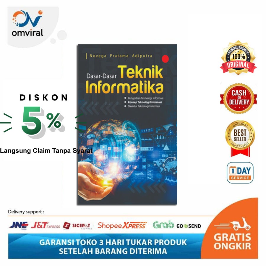 Buku Dasar- Dasar Teknik Informatika Kuliah ( Coding Pemrograman Dasar untuk  Pemula ) |  Novega Pra