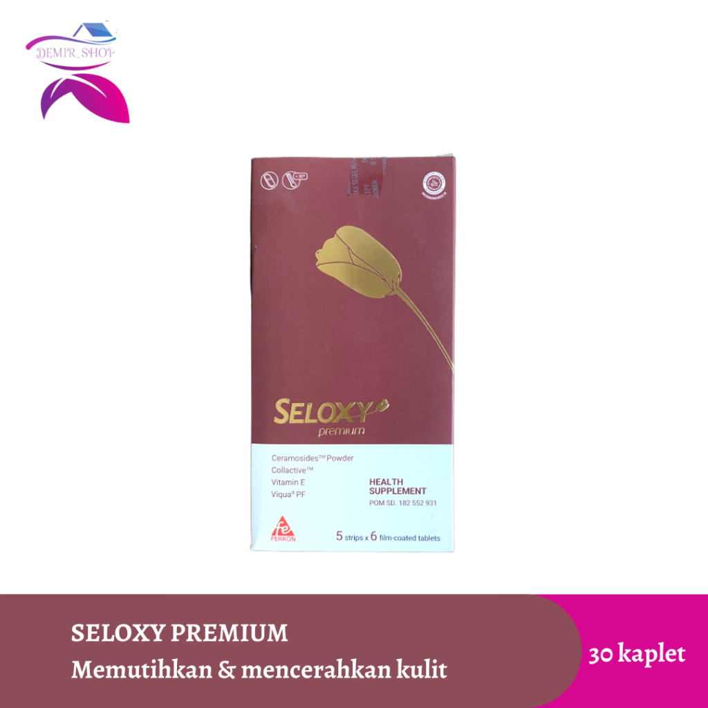 Seloxy Premium Box 30 Kaplet Mencerahkan Kulit / Suplemen Pemutih with Collagen + Vitamin E