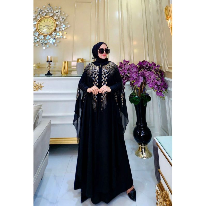 ABAYA TURKEY // ABAYA TURKEY KAFTAN || KAFTAN BUSUI payet MEWAH BINTANG // KHUSUS HITAM MEWAH ORIGIN