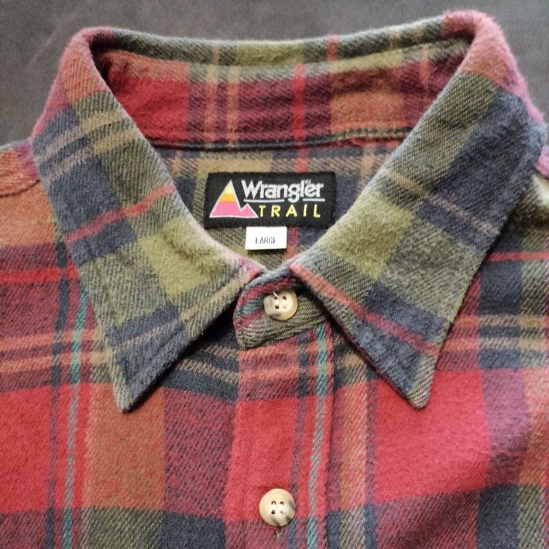 Kemeja Flanel Second Bekas Bramded Pl Wrangler Size L Code 90.9