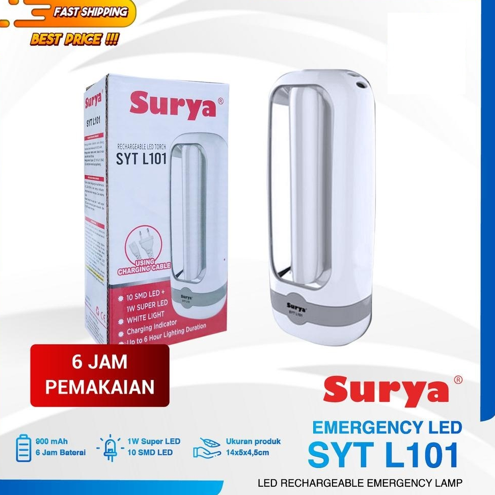 LAMPU EMERGENCY SYT L108 BISA JADI SENTER BISA DI CAS TAHAN HINGGA 6 JAM