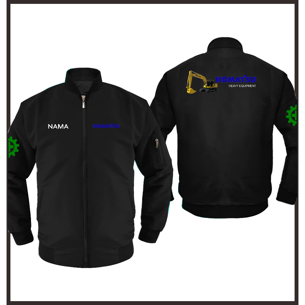 Jaket Bomber Pria Original - Bomber Jacket Komatsu Konstruktion