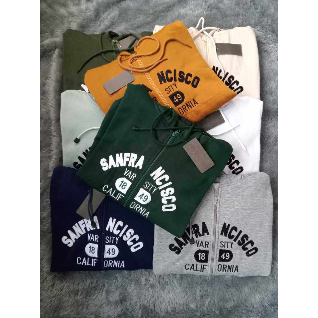 Jaket Sweater Hoodie WHO.A.U Sanfrancisco Zipper Cream Premium Unisex / Jaket Hoodie WHO A.U Origina