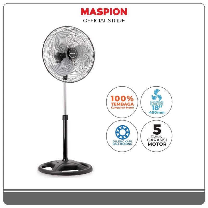 MASPION Kipas Angin Berdiri 18" inch Baling Besi PW-452