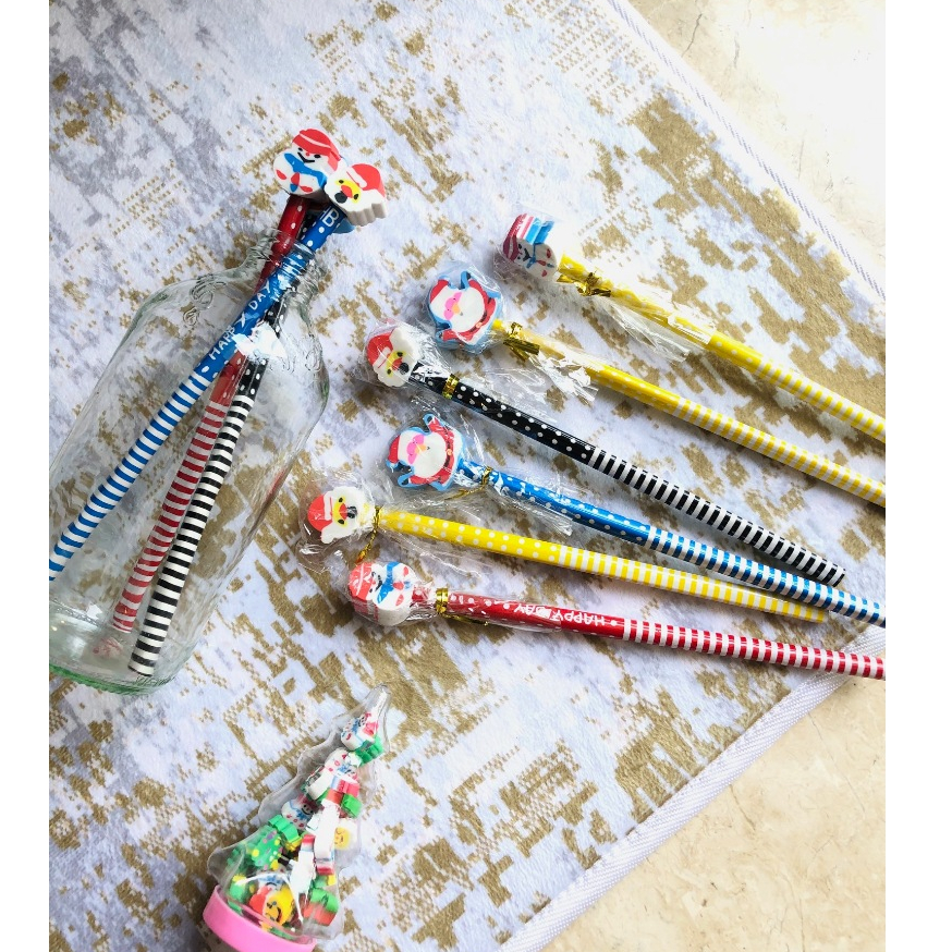 

6 pcs Pensil Penghapus Natal Natalan Santa Clause Sinterklas Merry Christmas OSM-ST0199