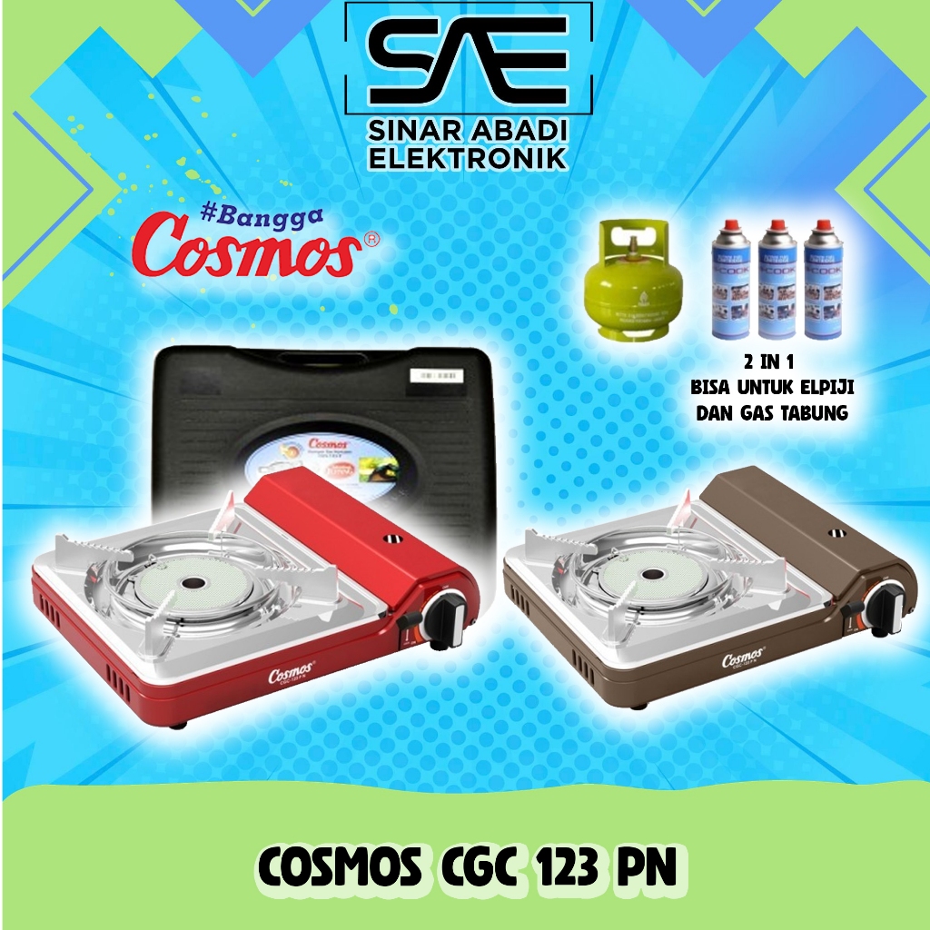[COD] KOMPOR PORTABLE COSMOS CGC 123 PN / PAKET GAS PORTABLE COSMOS HI-COOK / TOKAI / PAKET DENGAN G
