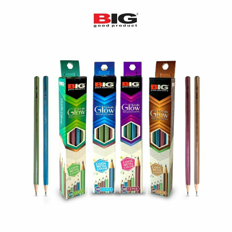 

BIG - Pensil 2B Metallic Glow Extra Dark 12pcs