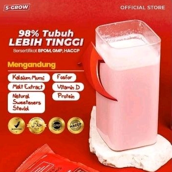 

S GROW SUSU SGROW ASLI GARANSI ORIGINAL 100% PENINGGI BADAN USIA ANAK REMAJA DEWASA RASA STRAWBERRY TERBAIK PENAMBAH TINGGI PALING AMPUH TANPA EFEK SAMPING SUDAH BPOM HALAL BISA COD