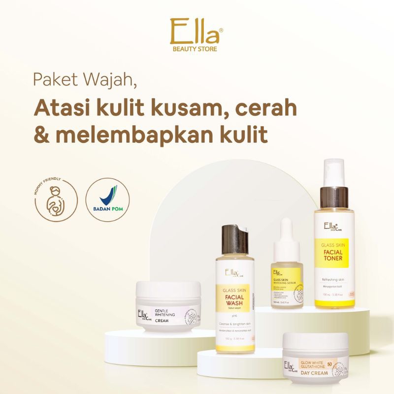 ELLA SKINCARE PAKET IBU HAMIL (Whitening) Mengatasi Kulit Kusam, Mencerahkan, Melembabkan, Dan Glowi
