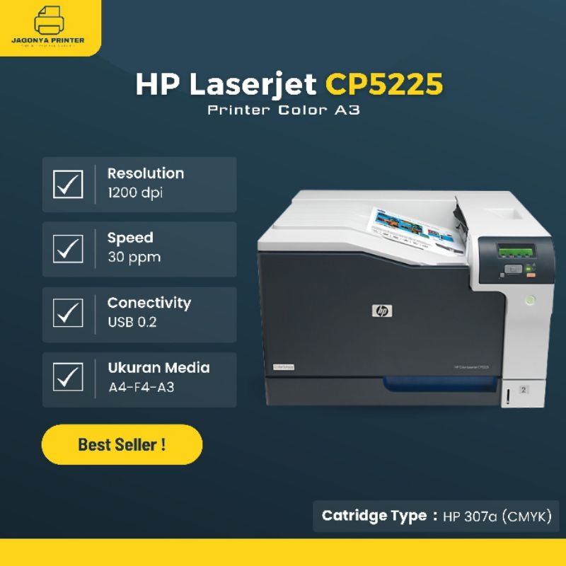 Printer HP Color Laserjet CP5225 Print A3 Warna