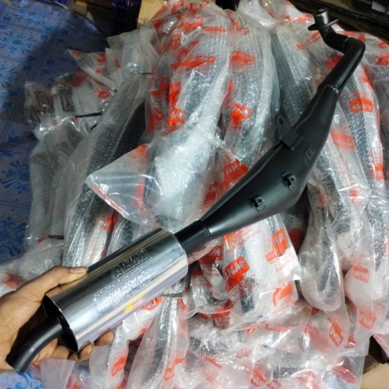 knalpot AHM satria 2tak satria hiu FIZ-R F1Zr FORCE1 AHM ASLI Malaysia original knalpot setandar rac