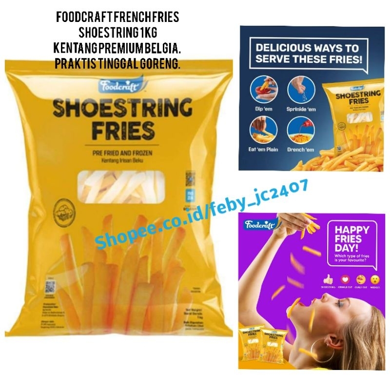 

Foodcraft french fries shoestring kentang goreng beku 1 kg KUALITAS PREMIUM