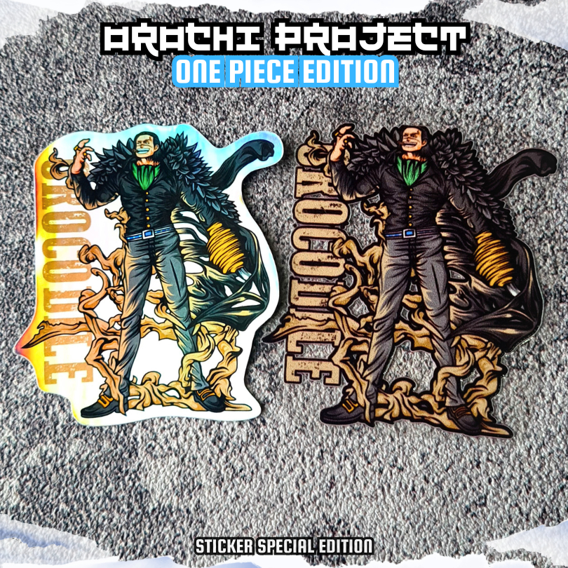 

Sticker Stiker Anime Shichibukai Crocodile One Piece Hologram DTF UV Anti Air HP Laptop Tumbler Motor Helm