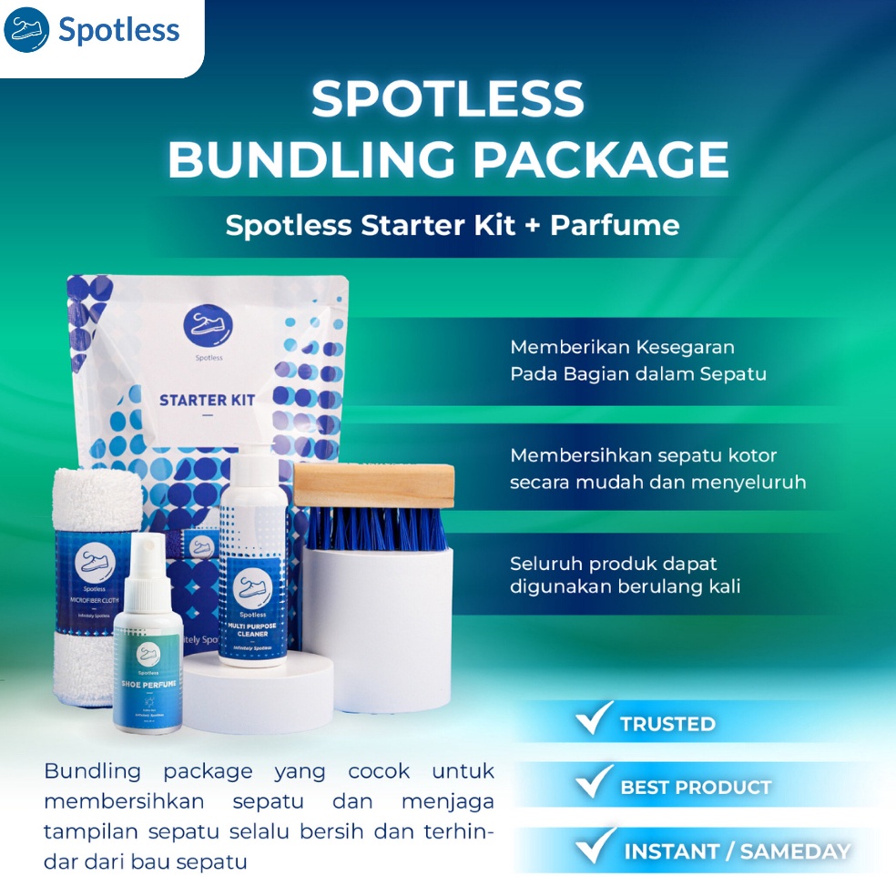 Recomended.. Spotless Shoe Cleaner Starter Kit Sabun Pembersih Sepatu + Shoe Perfume