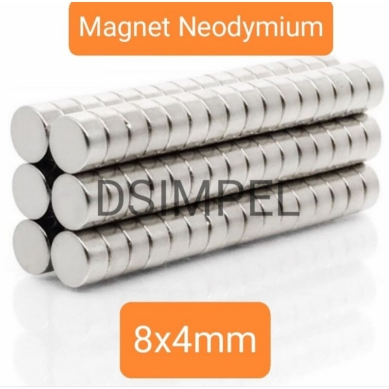 Magnet bulat koin Neodymium N52 8x4 mm