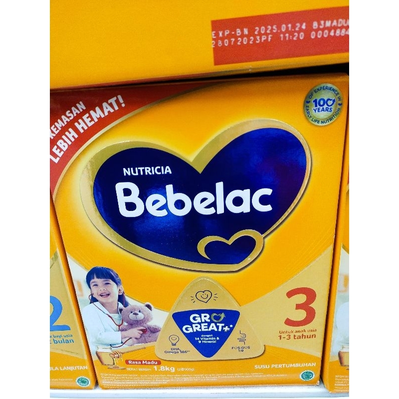 1800gr Nutricia Bebelac 3 Susu Formula Balita 1 - 3 Tahun