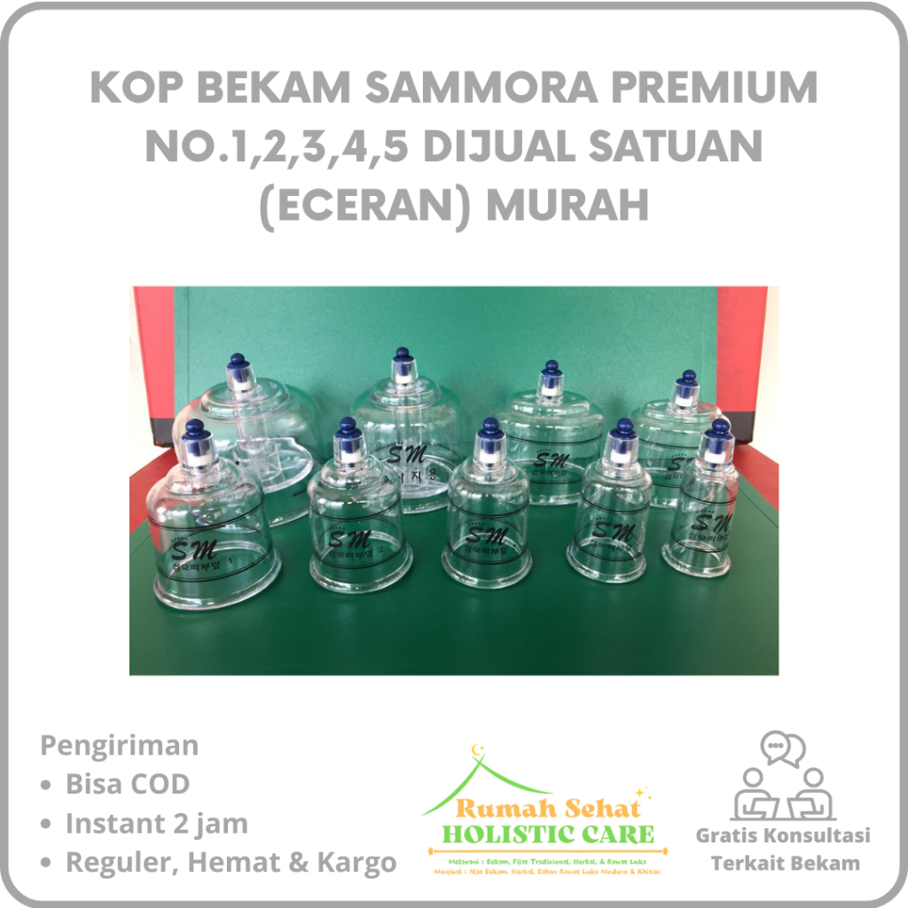 Kop Bekam Sammora Premium no.1,2,3,4,5 Dijual satuan (Eceran) MURAH