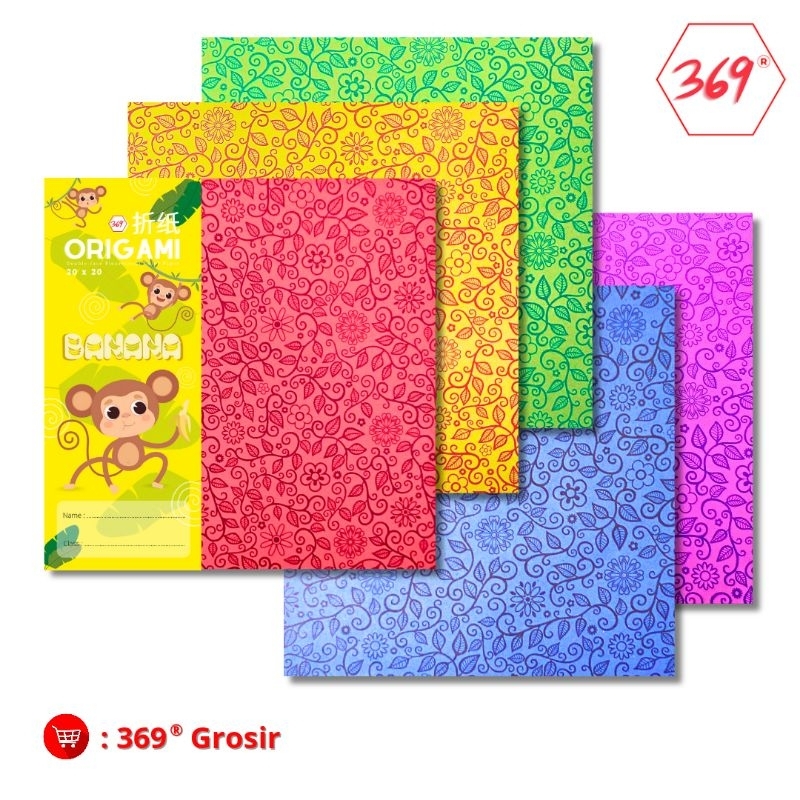 

369 - Kertas Lipat / Origami Motif Batik 20 x 20 Isi 20 Lembar 2 Sisi Warna 1 Sisi Motif
