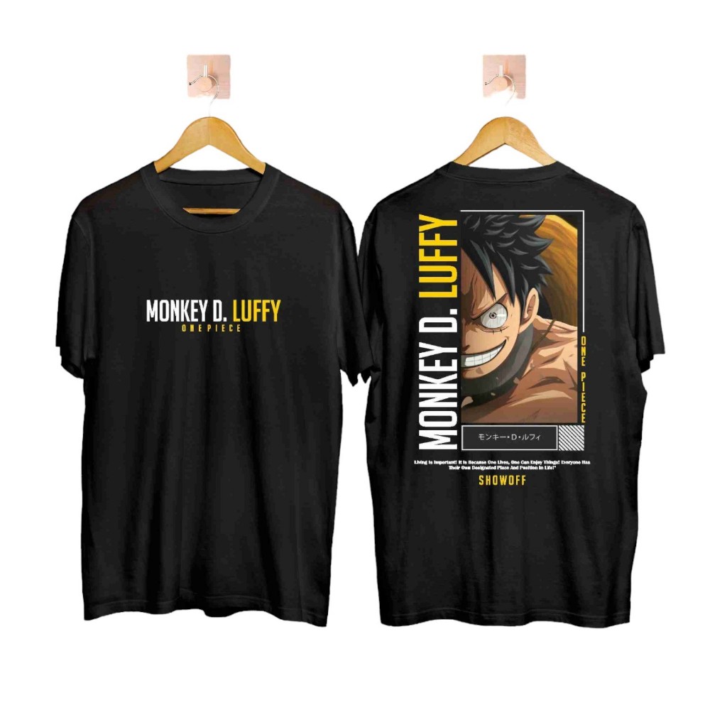Baju Kaos Luffy Hitam (COD)/Baju Brand Lokal/Brand Lokal Baju/Others/Kaos Pria Dewasa/Baju Brand Lok