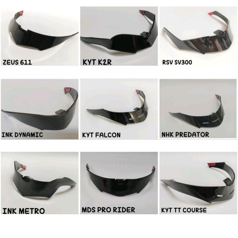 SPOILER HELM AKRILIK  | AKSESORIS HELM NHK ZEUZ KYT RSV INK