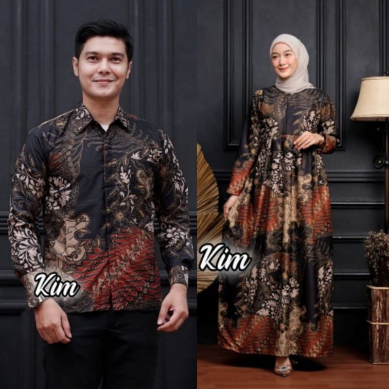 Maura Couple - Sania Ruffle Batik Couple Gamis busui Standart jumbo terbaru batik keluarga terlaris