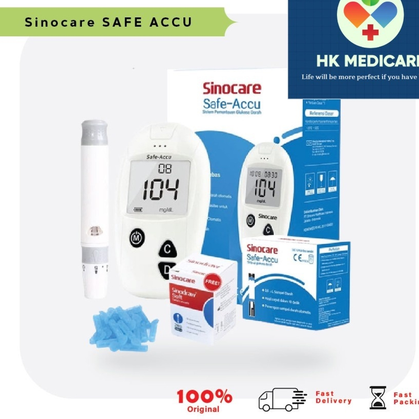 Sinoheart Safe Accu Alat Ukur Gula Darah/Alat Ukur Gula Darah