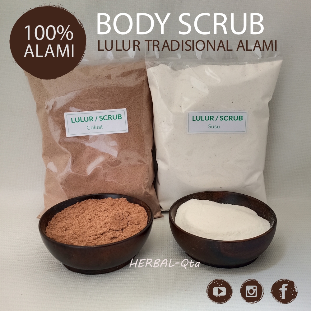 Lulur Coklat, Body Scrub Coklat (500 Gram) / LULUR BUBUK JAWA / LULUR TRADISIONAL KILOAN