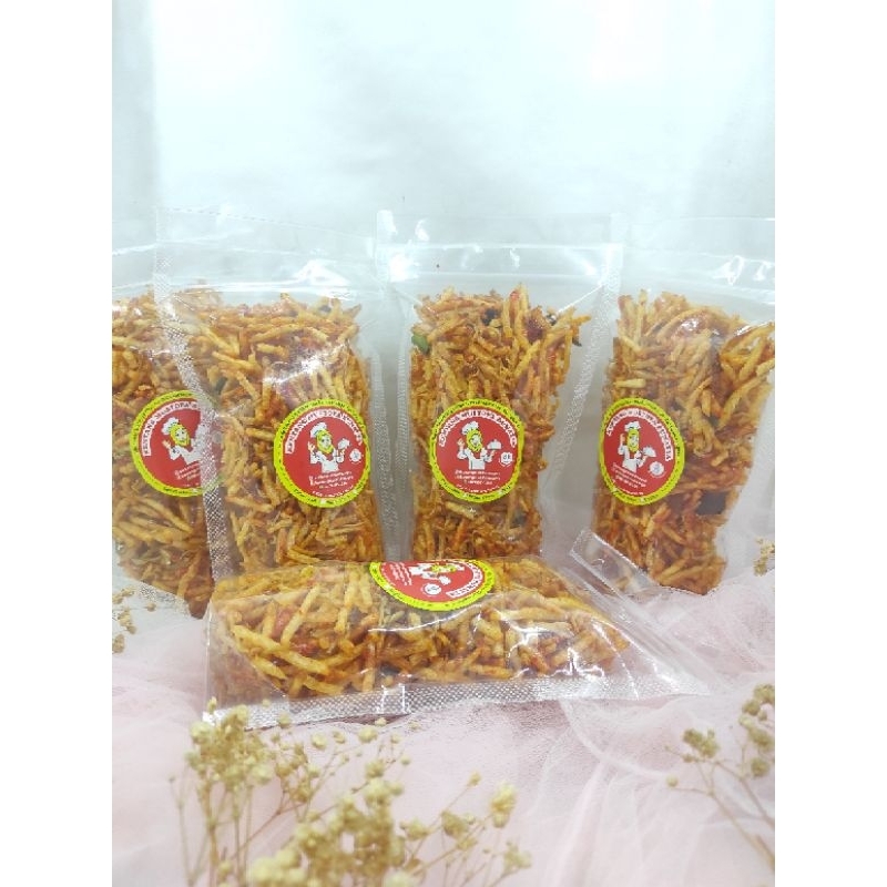 

Kentang Mustofa Pedas Manis Mix Teri Medan 100 Gram