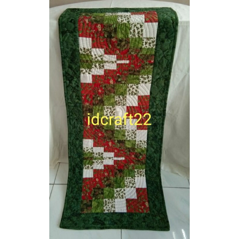 Table Runner Christmas Bargello| Taplak meja Natal quilting