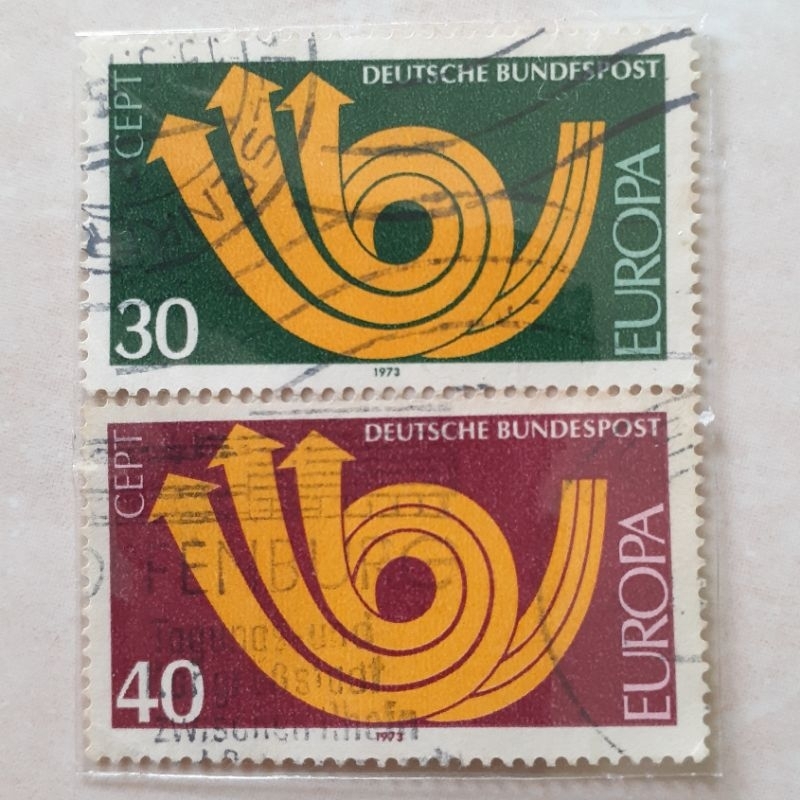 

Perangko Jerman Europa (C.E.P.T.) 1973 - Posthorn Tahun 1973 set lengkap 2pcs
