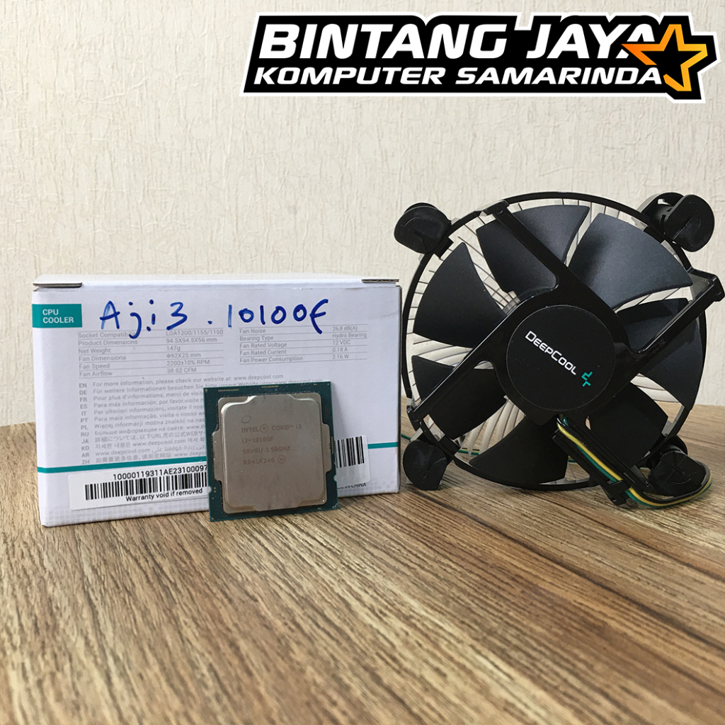 Processor Intel Core i3-10100F LGA 1200 DDR4 Tray Fan CPU