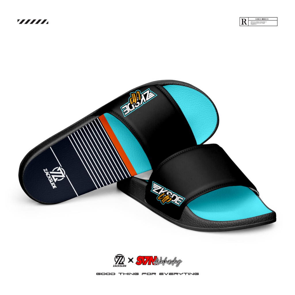 Sandal Slide Pria Sandal ZKSLD Sandal Selop Sendal Slip On HITAM-PUTIH
