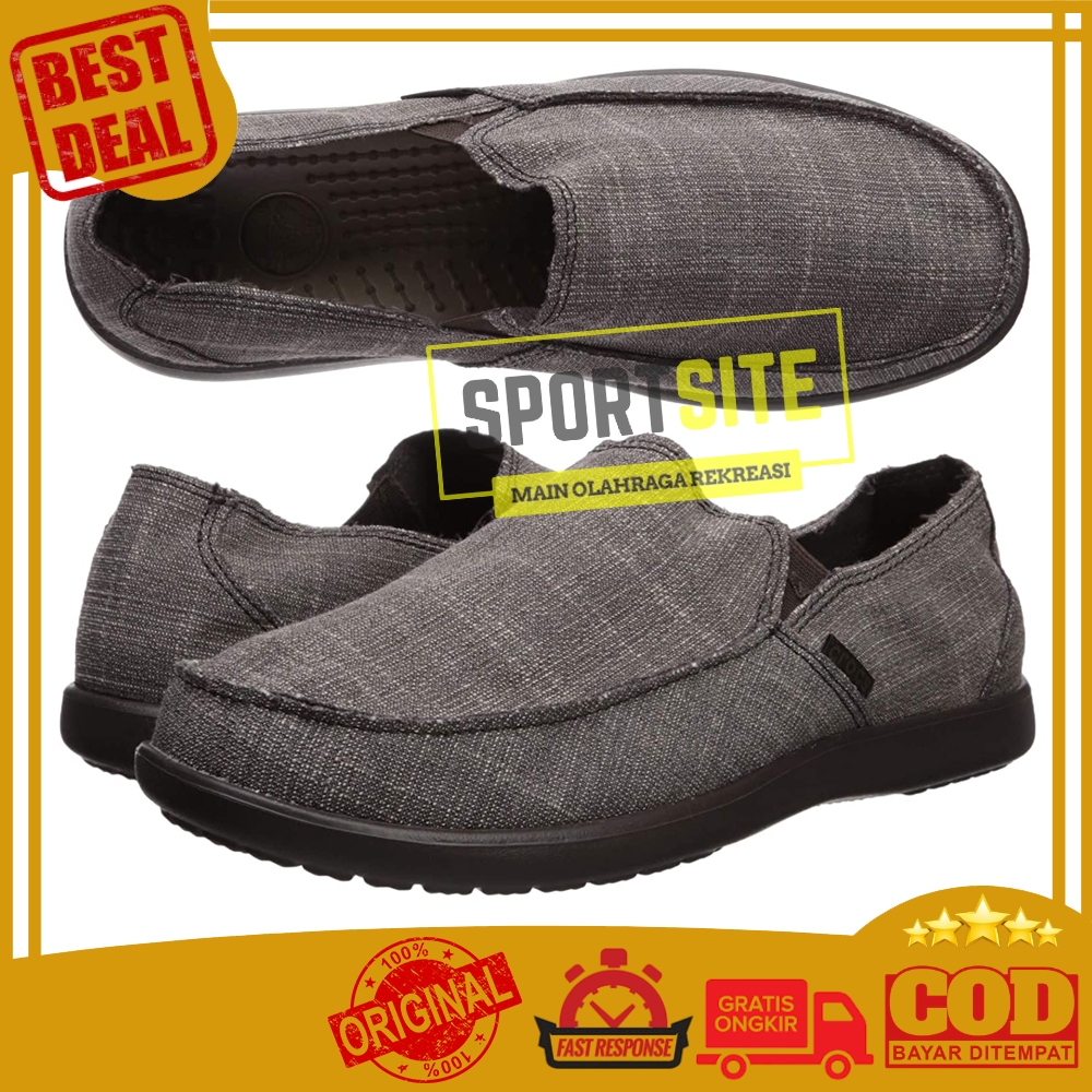 Sepatu Pria Crocs Santa Cruz Shoe Casual Slip On Santai Tanpa Tali