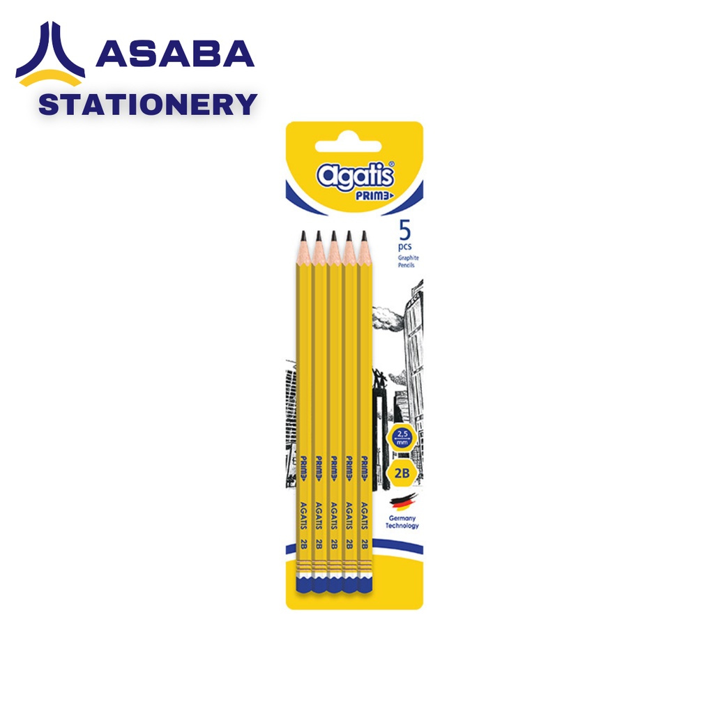 

Pensil Agatis Hexagonal Prime Yellow 2B (isi 5pcs)