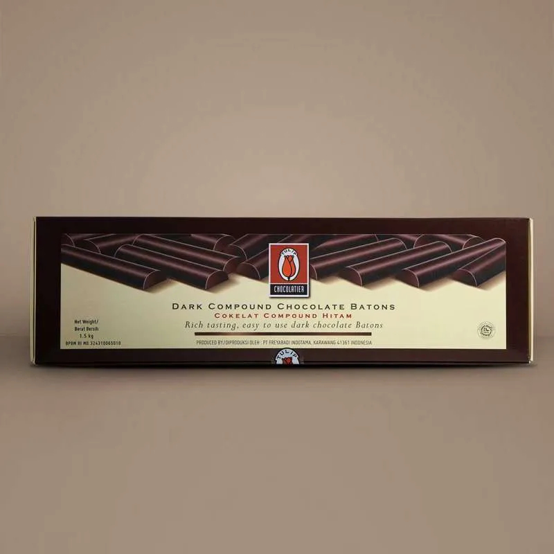 

[oddsolshop] pekanbaru/Tulip Chocolatier Cokelat Hitam 1.5KG Dark Compound Chocolate Batons Stik