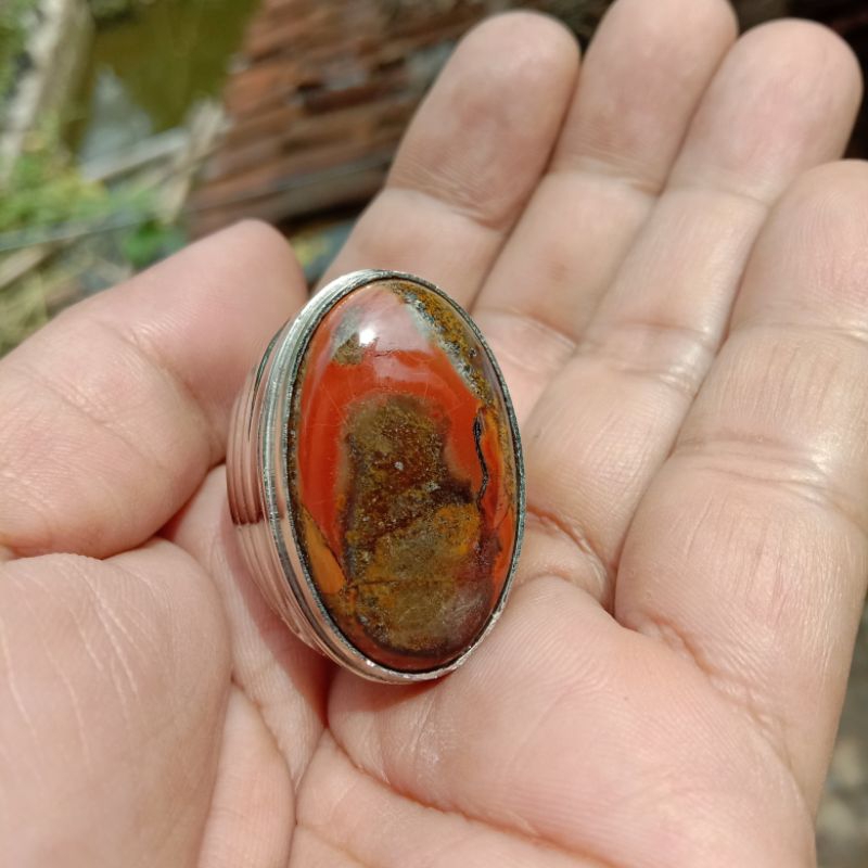 CINCIN BATU AKIK ASLI GARUT PW POLET MERAH